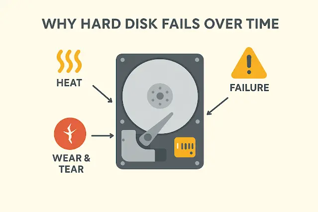 CCTV camera surveillance hard disk failure causes infographic.