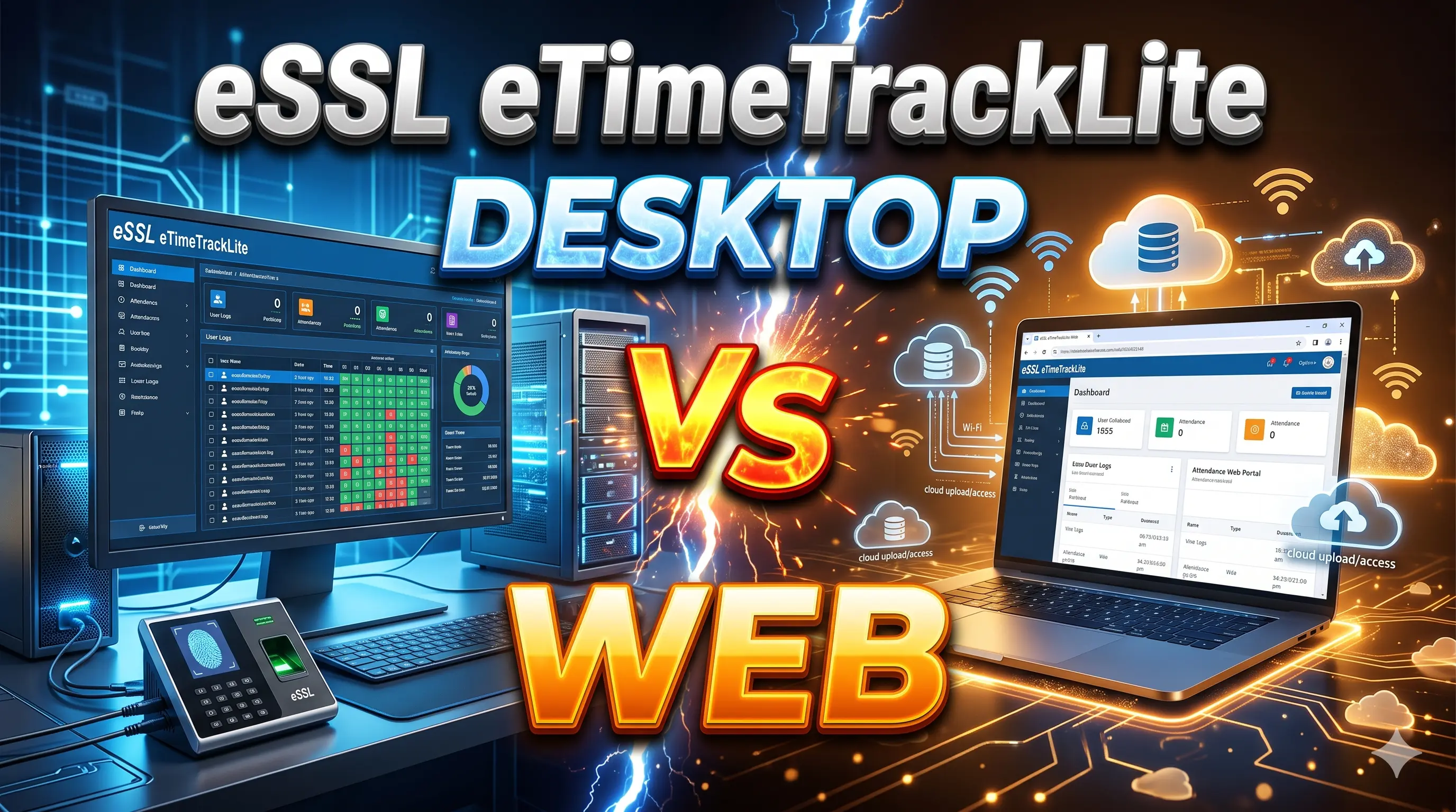 eSSL eTimeTrackLite Desktop vs Web Application Comparison