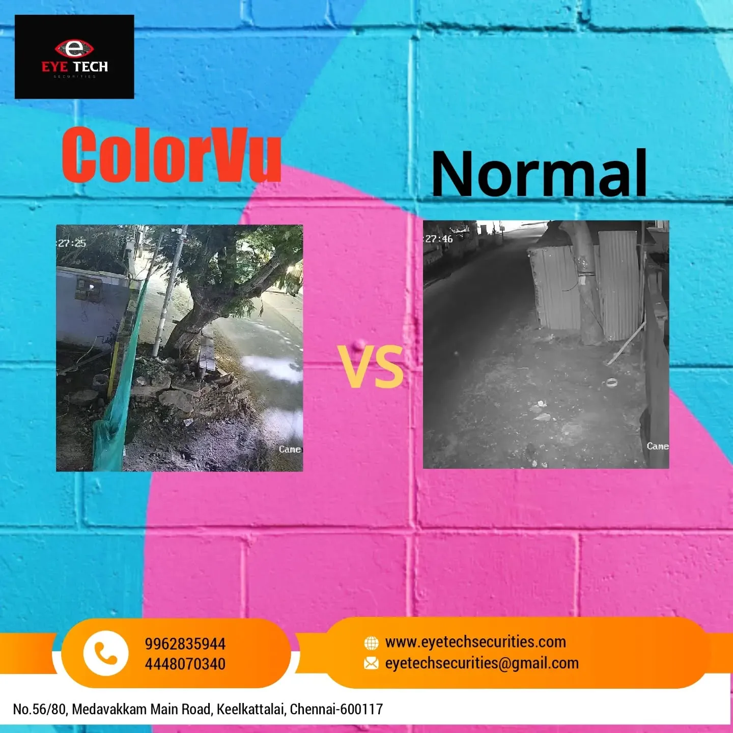 Hikvision ColorVu vs Hikvision Normal CCTV Camera.

For Enquiry: 🌐:www.eyetechsecurities.com, ☎️:99