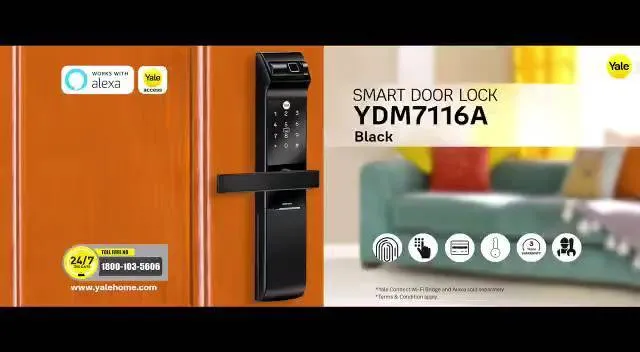 Yale Smart Digital Door Lock.
👉 Fingerprint
👉RFID Card
👉Pin Number
👉Mechanical Key
👉Mobile App
