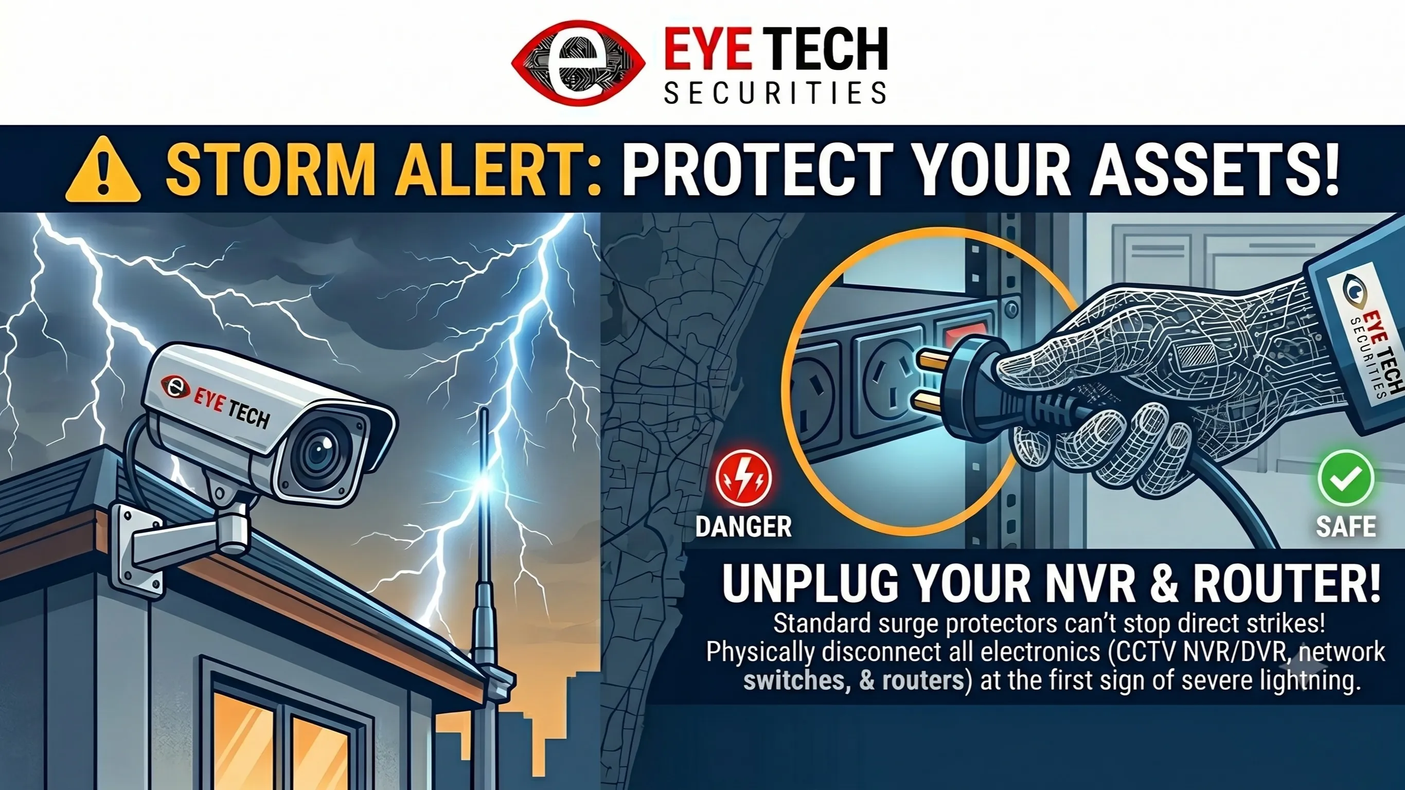 Did you know a standard surge protector—or turning off your wall switch—cannot stop a lightning stri